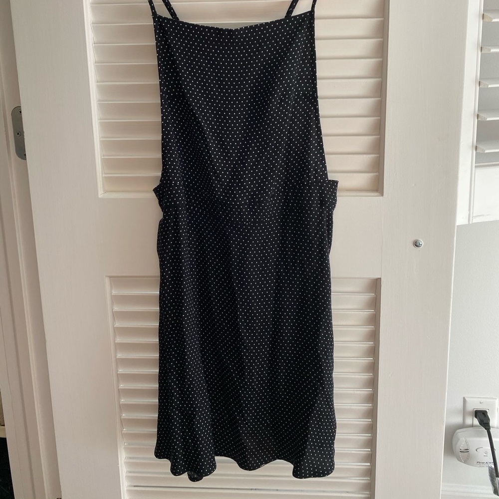 Polka dot navy/black mini dress